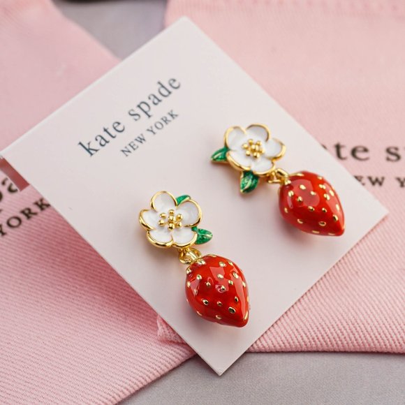 kate spade Jewelry Set Of 2 Kate Spade Picnic Perfect Strawberry Earrings Necklace Matching